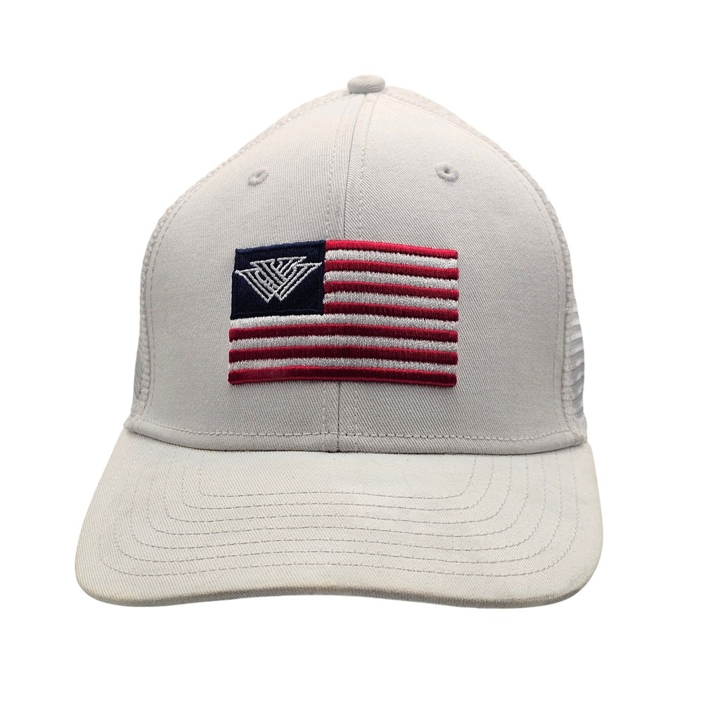TaylorMade Trucker Hat Mesh Snapback White Golf USA Flag Patch  2023 OSFA